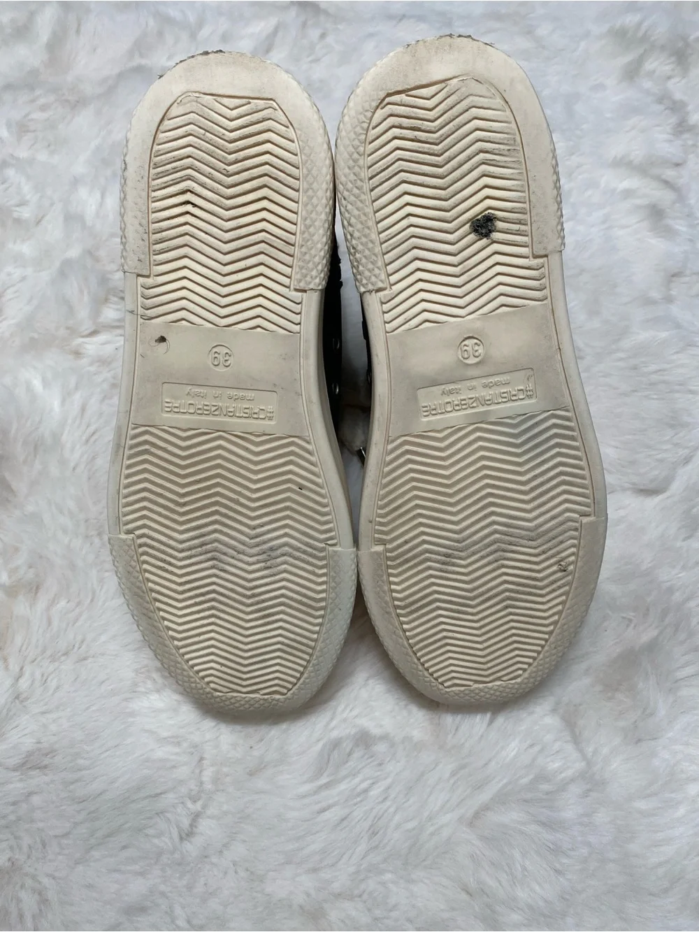 High-Top Platform Lace Sneakers in Black and Cream